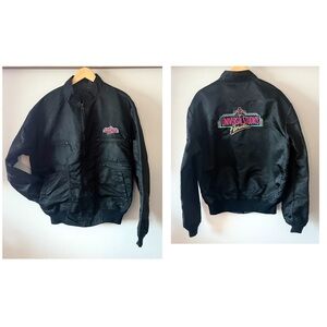 Vintage 80’s Universal Studios Florida Bomber Jacket. Made in USA Size L